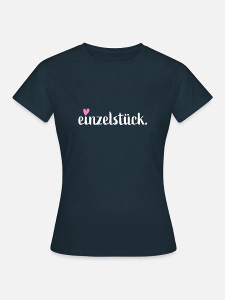 Einzelstück ❤️ Valentinstag - Frauen T-Shirt - Navy