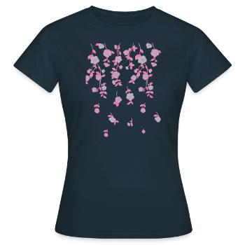 Fleurs, aquarelle, peinture, aquarelle, rose - T-shirt Femme - marine - Devant - AI Model Female 172 dark (172cm)