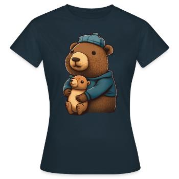 Capybara cuddling - Women's T-Shirt - navy - Front - AI Model Female 172 dark (172cm)