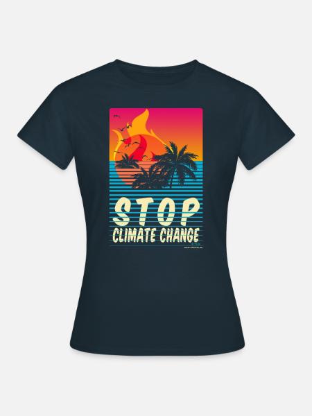 climate change island - Frauen T-Shirt - Navy