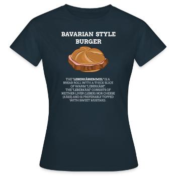 Leberkäse Semmel Définition - T-shirt Femme - marine - Devant - AI Model Female 172 dark (172cm)