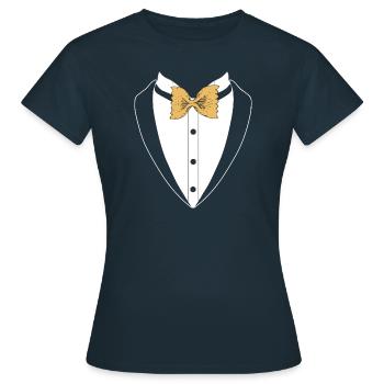 Costume homme avec nouille Mafia Parrain Drôle de Veste - T-shirt Femme - marine - Devant - AI Model Female 172 dark (172cm)