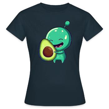 Green Alien Avocado: Fusion exotique - T-shirt Femme - marine - Devant - AI Model Female 172 dark (172cm)