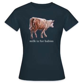Milchkuh - Frauen T-Shirt - Navy - Vorne - AI Model Female 172 dark (172cm)
