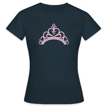 Couronne de princesse rose diadème - T-shirt Femme - marine - Devant - AI Model Female 172 dark (172cm)