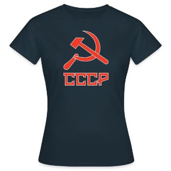 udssr Soviet hammer and sickle, Hammer und Sichel - Frauen T-Shirt - Navy - Vorne - AI Model Female 172 dark (172cm)