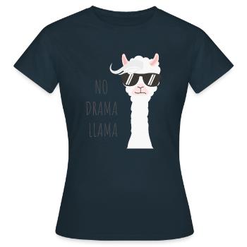 No Drama Llama - T-shirt Femme - marine - Devant - AI Model Female 172 dark (172cm)