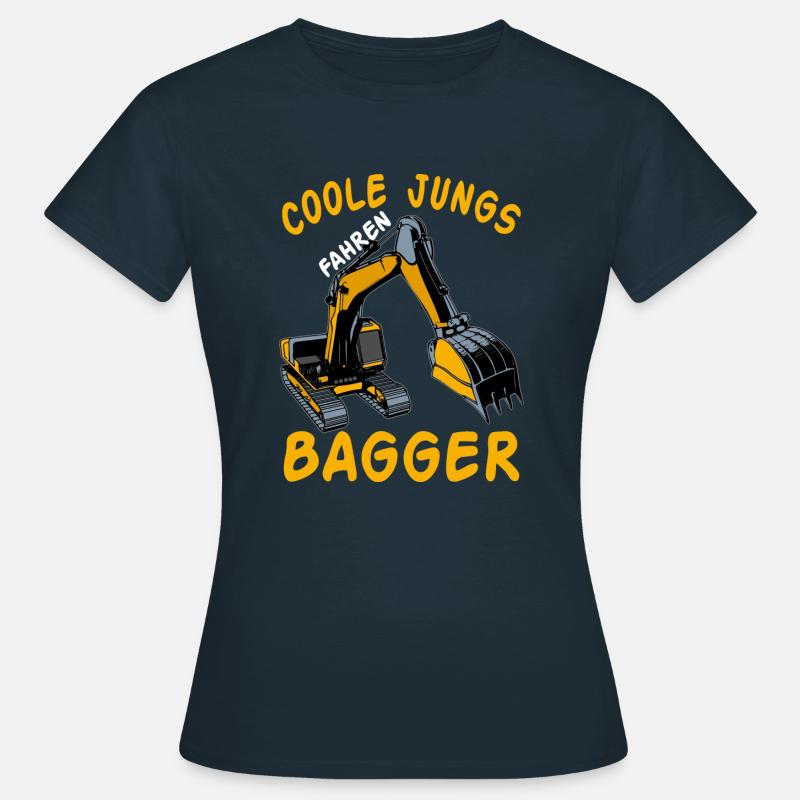 Kinder Bagger Baggerfahrer Baggerführer Baustelle - Frauen T-Shirt - Navy