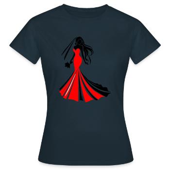 Mariée - T-shirt Femme - marine - Devant - AI Model Female 172 dark (172cm)