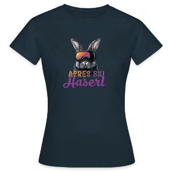 Lapin d’après-ski - T-shirt Femme - marine - Devant - AI Model Female 172 dark (172cm)