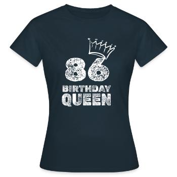 Age 86 - Women's T-Shirt - navy - Front - AI Model Female 172 dark (172cm)