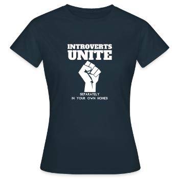 Introverts unite - T-shirt Femme - marine - Devant - AI Model Female 172 dark (172cm)
