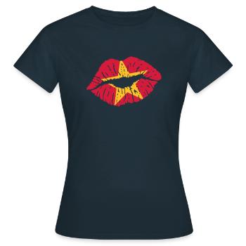 Kussmund (Vietnam) - Frauen T-Shirt - Navy - Vorne - AI Model Female 172 dark (172cm)