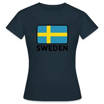 Nationalflagge von Schweden - Frauen T-Shirt - Navy - Vorne - AI Model Female 172 dark (172cm)
