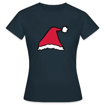 Santa Hat - Women's T-Shirt - navy - Front - AI Model Female 172 dark (172cm)