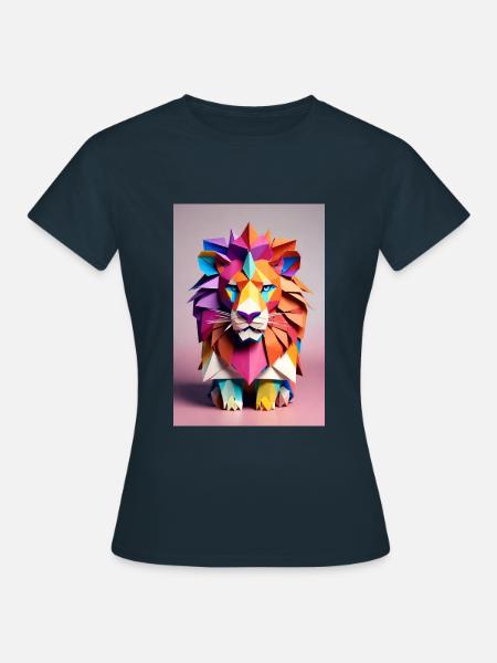 Origami-Löwe - Frauen T-Shirt - Navy