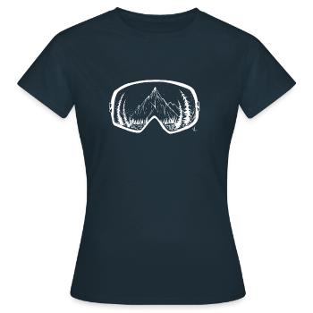 shred life - Women's T-Shirt - navy - Front - AI Model Female 172 dark (172cm)