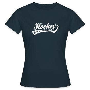 hockey is life - retro - T-shirt Femme - marine - Devant - AI Model Female 172 dark (172cm)