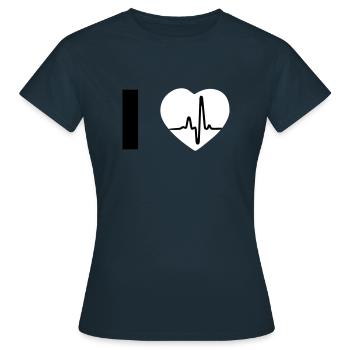 I Love - I heart - J'aime - T-shirt Femme - marine - Devant - AI Model Female 172 dark (172cm)