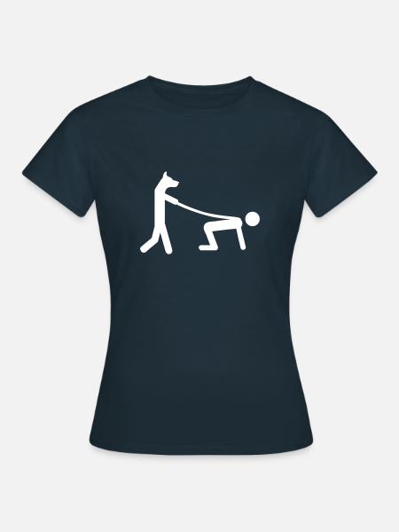 hund gassi - Frauen T-Shirt - Navy