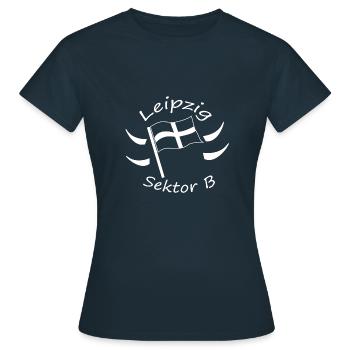 Leipzig - Frauen T-Shirt - Navy - Vorne - AI Model Female 172 dark (172cm)