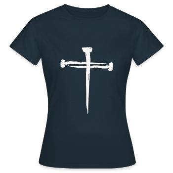 Croix de clous - T-shirt Femme - marine - Devant - AI Model Female 172 dark (172cm)