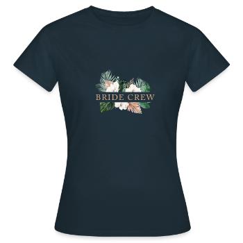 Team Crew! Floral, Boho, Tropic, personalisierbar - Frauen T-Shirt - Navy - Vorne - AI Model Female 172 dark (172cm)
