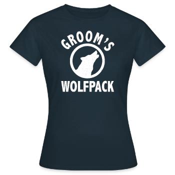 Grooms Wolfpack shirt | Bachelor Party Group Shirt - T-shirt Femme - marine - Devant - AI Model Female 172 dark (172cm)
