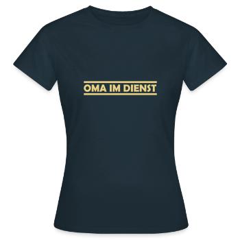 oma im dienst - Frauen T-Shirt - Navy - Vorne - AI Model Female 172 dark (172cm)