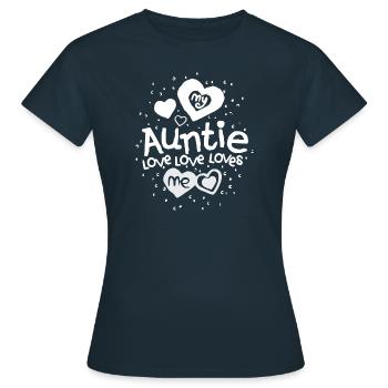 Ma tante aime l'amour m'aime - T-shirt Femme - marine - Devant - AI Model Female 172 dark (172cm)