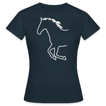 Cheval Galopp Silhouette - T-shirt Femme - marine - Devant - AI Model Female 172 dark (172cm)
