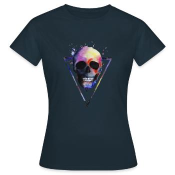 Grunge skull - Women's T-Shirt - navy - Front - AI Model Female 172 dark (172cm)