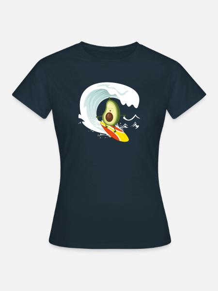 Surfen Avocado - Frauen T-Shirt - Navy