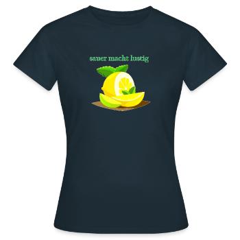 Pisse vous rend fou, citron - T-shirt Femme - marine - Devant - AI Model Female 172 dark (172cm)
