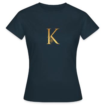 Anfangsbuchstabe K - Frauen T-Shirt - Navy - Vorne - AI Model Female 172 dark (172cm)