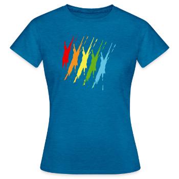Bunt - Frauen T-Shirt - Antikblaues Saphir meliert - Vorne - AI Model Female 172 dark (172cm)