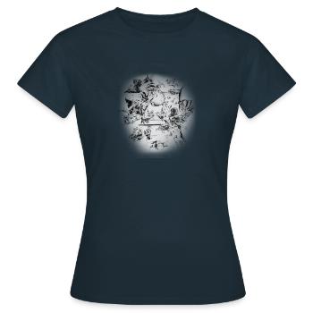 Das Erwachen des Traumes - Frauen T-Shirt - Navy - Vorne - AI Model Female 172 dark (172cm)