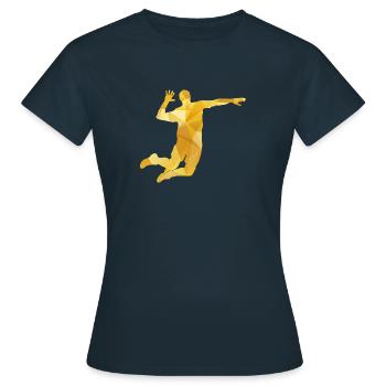 Volleyball in action - Women's T-Shirt - navy - Front - AI Model Female 172 dark (172cm)