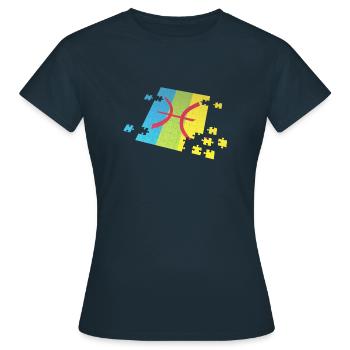 Le drapeau amazigh Berbères - T-shirt Femme - marine - Devant - AI Model Female 172 dark (172cm)