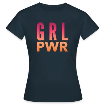 Girl Power - Women's T-Shirt - navy - Front - AI Model Female 172 dark (172cm)