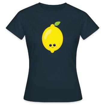 Zitrone - Frauen T-Shirt - Navy - Vorne - AI Model Female 172 dark (172cm)