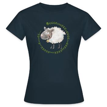 Lustiges Schaf-Motiv - Frauen T-Shirt - Navy - Vorne - AI Model Female 172 dark (172cm)