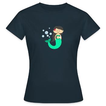 Sirène - Sirène - T-shirt Femme - marine - Devant - AI Model Female 172 dark (172cm)