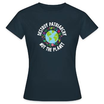 Destroy patriarche femme féministe féministe - T-shirt Femme - marine - Devant - AI Model Female 172 dark (172cm)