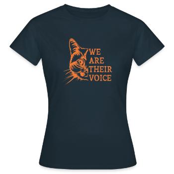 We are their voice Geschenk Pflanzen Vegan Spruch - Frauen T-Shirt - Navy - Vorne - AI Model Female 172 dark (172cm)
