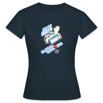 Navy global warning iceicebear 4000x4000 - T-shirt Femme - marine - Devant - AI Model Female 172 dark (172cm)