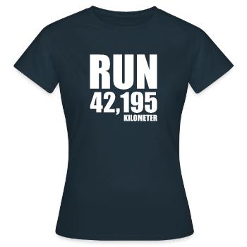 Marathon - Course à pied - Jogging - Course à pied - 42.195km - T-shirt Femme - marine - Devant - AI Model Female 172 dark (172cm)