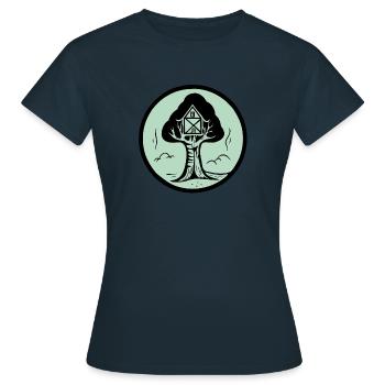 Cabane dans les arbres du logo de Saint-Nicolas - T-shirt Femme - marine - Devant - AI Model Female 172 dark (172cm)
