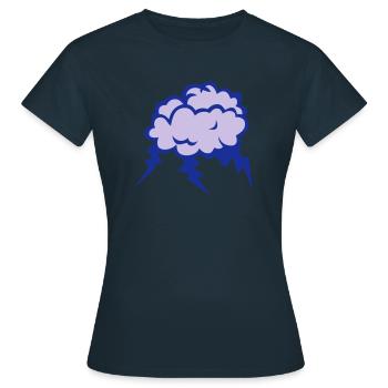 nuage eclair cloud nuageux pluie orage 1 - T-shirt Femme - marine - Devant - AI Model Female 172 dark (172cm)