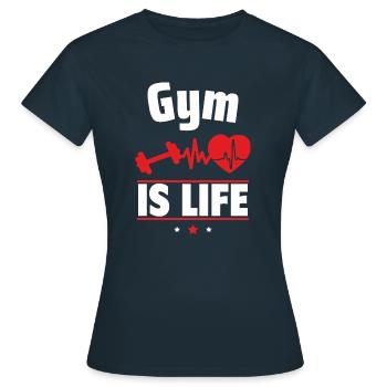 Krafttraining ist das Leben - Frauen T-Shirt - Navy - Vorne - AI Model Female 172 dark (172cm)